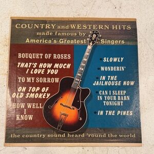 Vintage Country & Western Hits Vinyl Album Cover - Sunburst Guitar